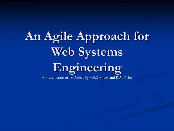 an agile approach for web systems engineering