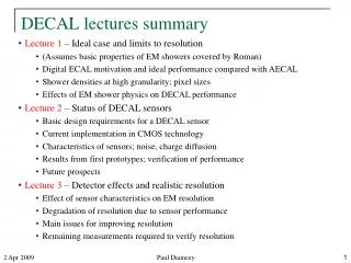 DECAL lectures summary