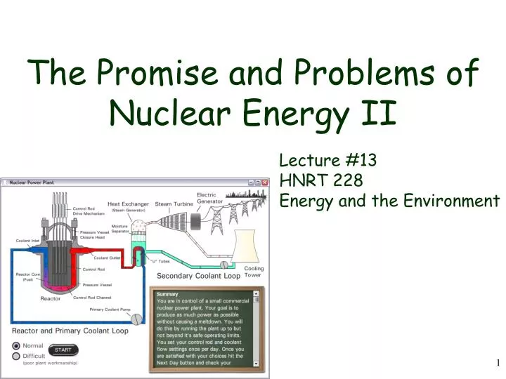 the promise and problems of nuclear energy ii