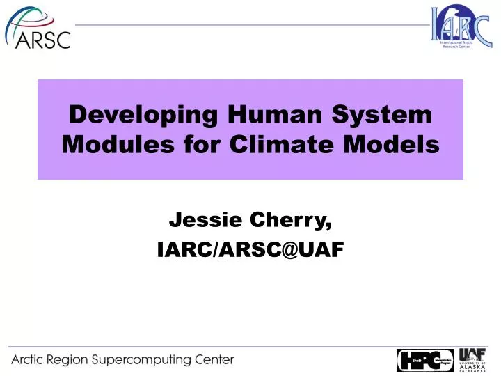 developing human system modules for climate models