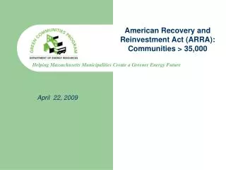 American Recovery and Reinvestment Act (ARRA): Communities &gt; 35,000
