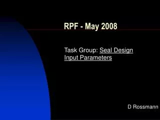 RPF - May 2008