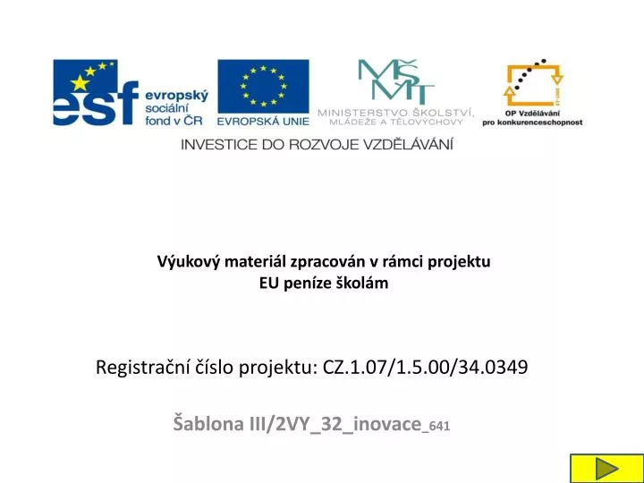 v ukov materi l zpracov n v r mci projektu eu pen ze kol m