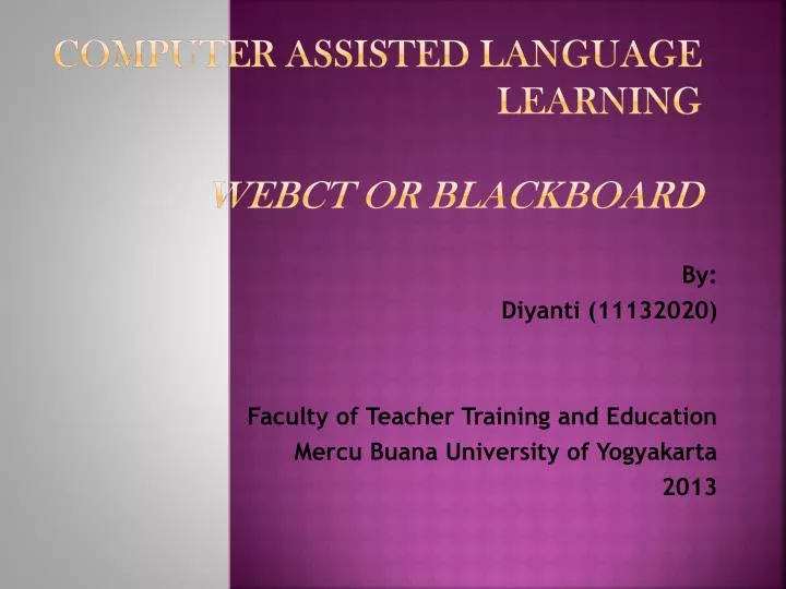 computer assisted language learning webct or blackboard