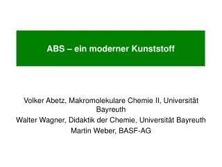 abs ein moderner kunststoff