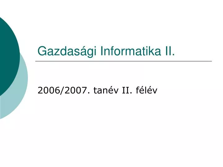 gazdas gi informatika ii