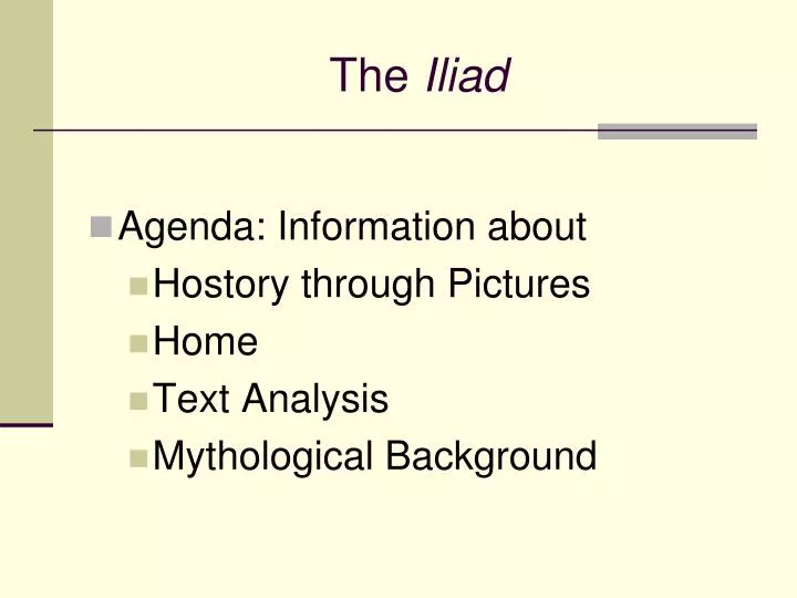 the iliad