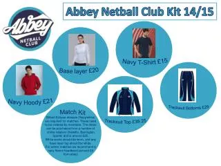 Abbey Netball Club Kit 14/15