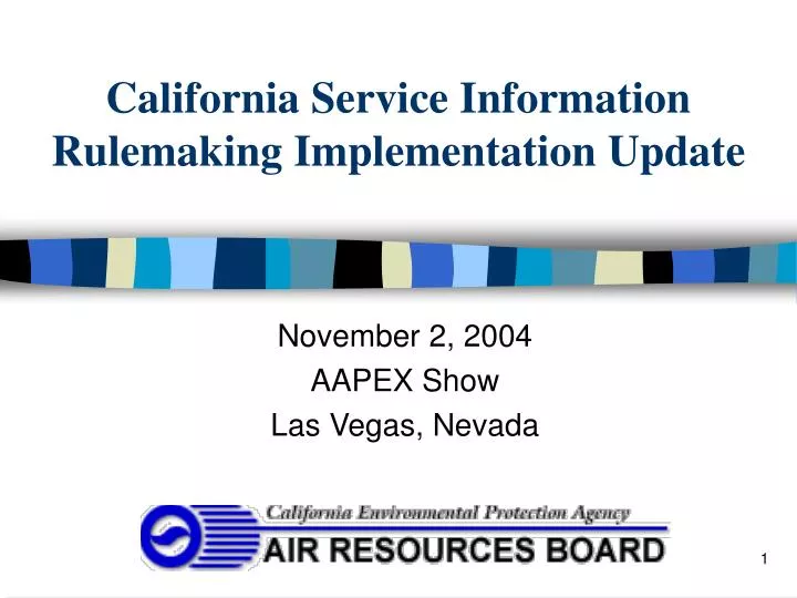 california service information rulemaking implementation update