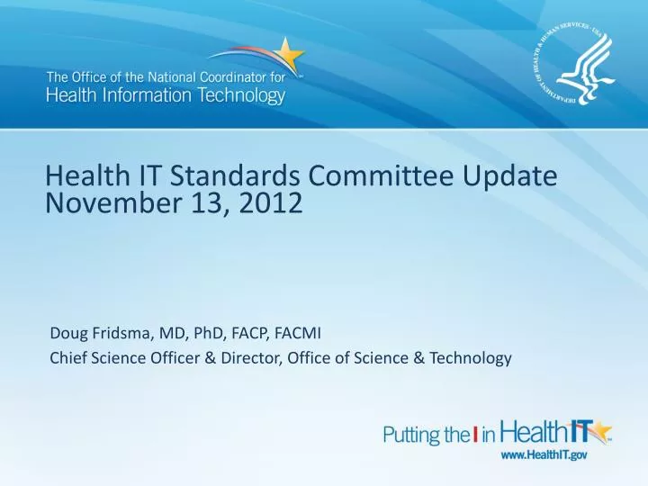 health it standards committee update november 13 2012