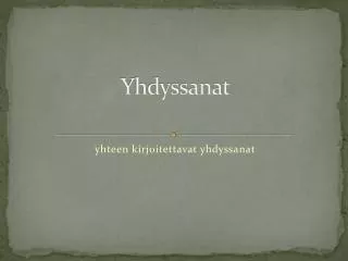 yhdyssanat