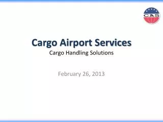 Cargo Airport Services Cargo Handling Solutions