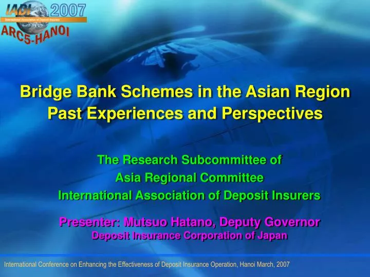 bridge bank schemes in the asian region past experiences and perspectives