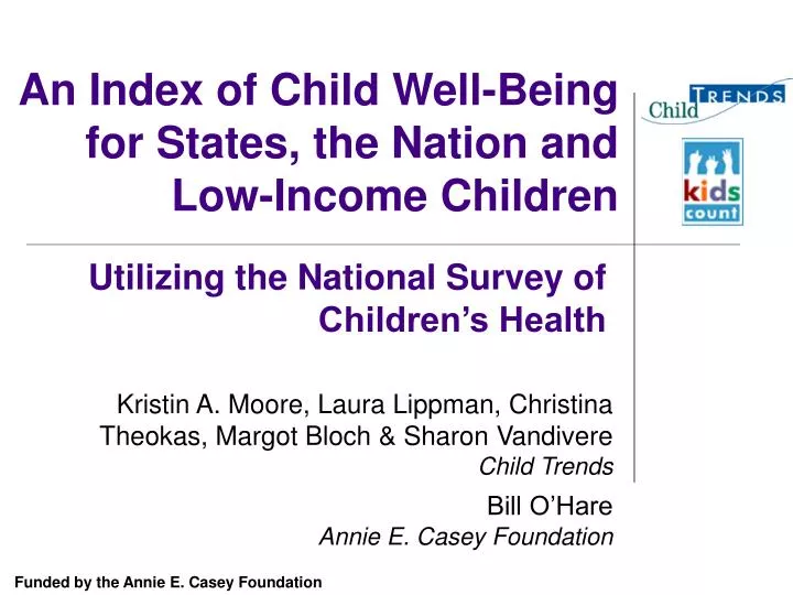 an index of child well being for states the nation and low income children