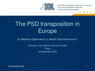 The PSD transposition in Europe