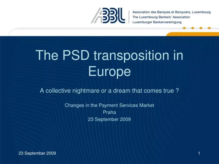 the psd transposition in europe