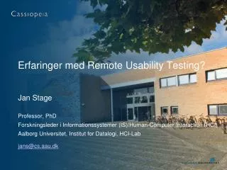 Erfaringer med Remote Usability Testing?