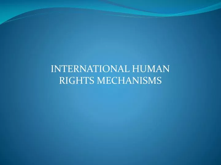 international human rights mechanisms