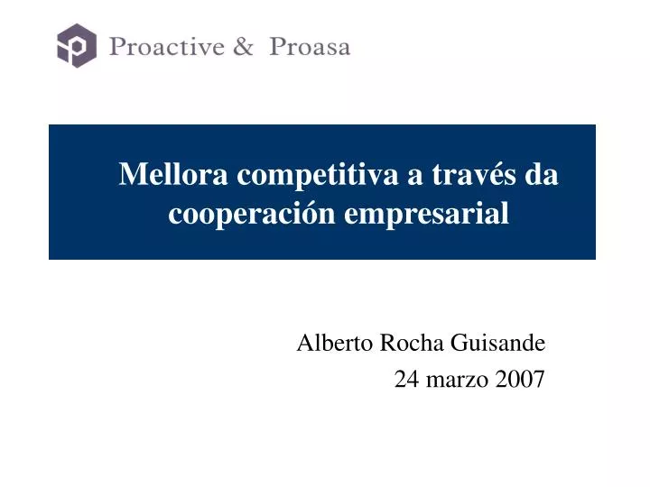 mellora competitiva a trav s da cooperaci n empresarial