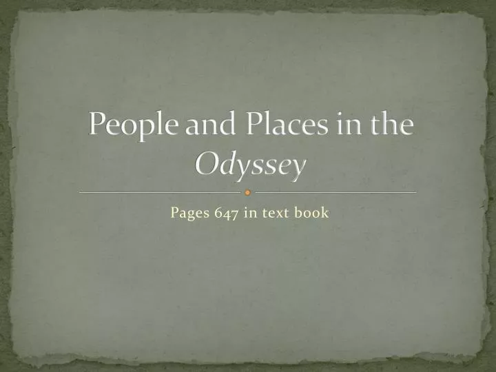 people and places in the odyssey