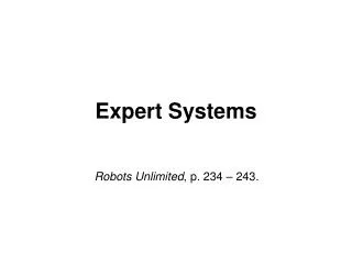 Expert Systems