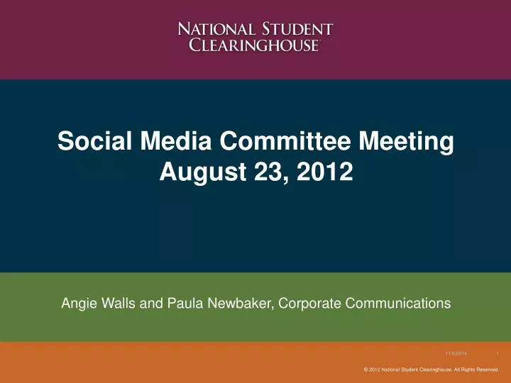 social media committee meeting august 23 2012
