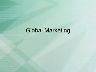 Glob al Marketing