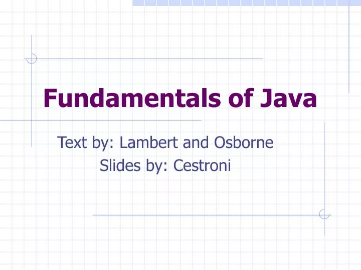 fundamentals of java