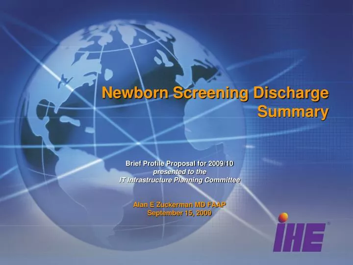 newborn screening discharge summary