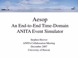 Aesop An End-to-End Time-Domain ANITA Event Simulator