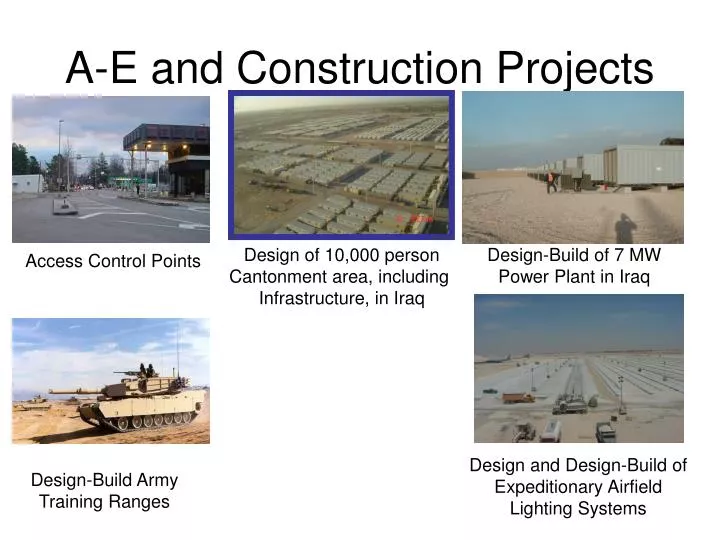 a e and construction projects