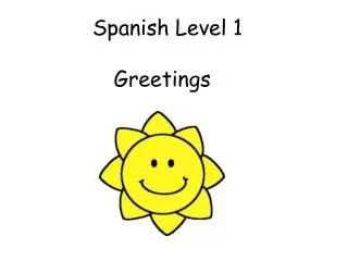 Spanish Level 1