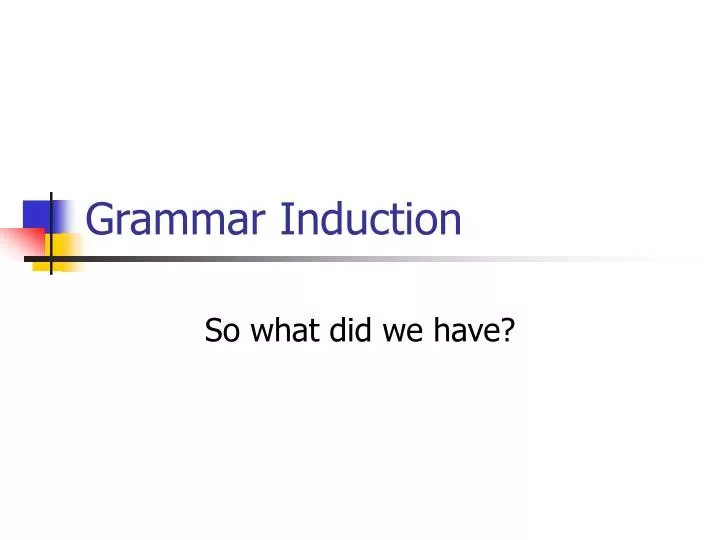 grammar induction