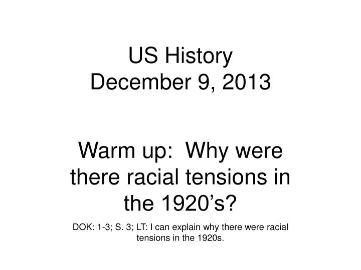 us history december 9 2013