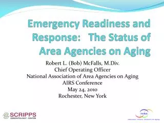Emergency Readiness and Response: The Status of Area Agencies on Aging