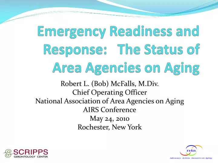 emergency readiness and response the status of area agencies on aging