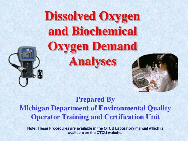 dissolved oxygen and biochemical oxygen demand analyses