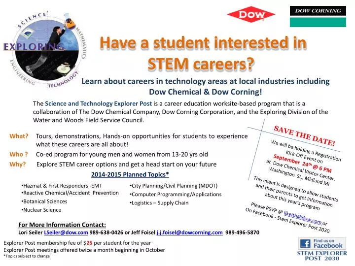 have a student interested in stem careers
