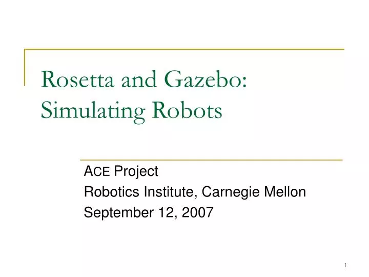 rosetta and gazebo simulating robots