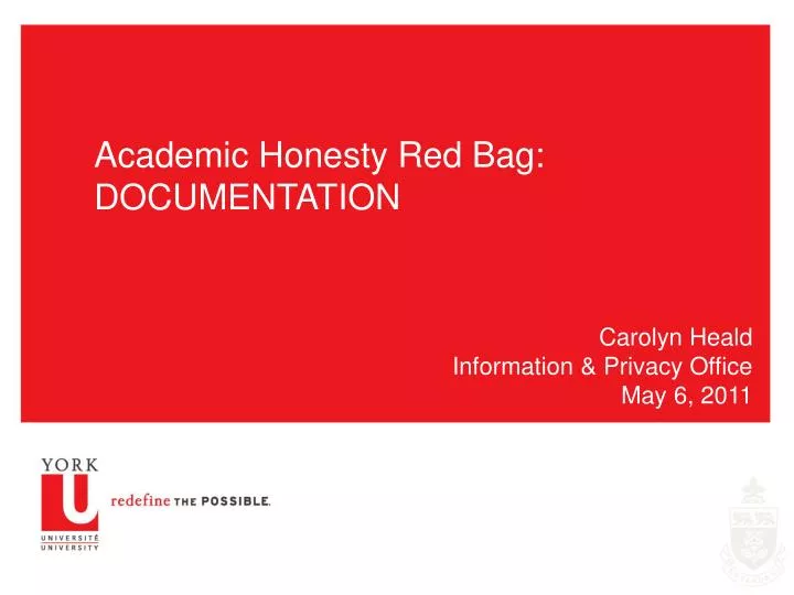 academic honesty red bag documentation