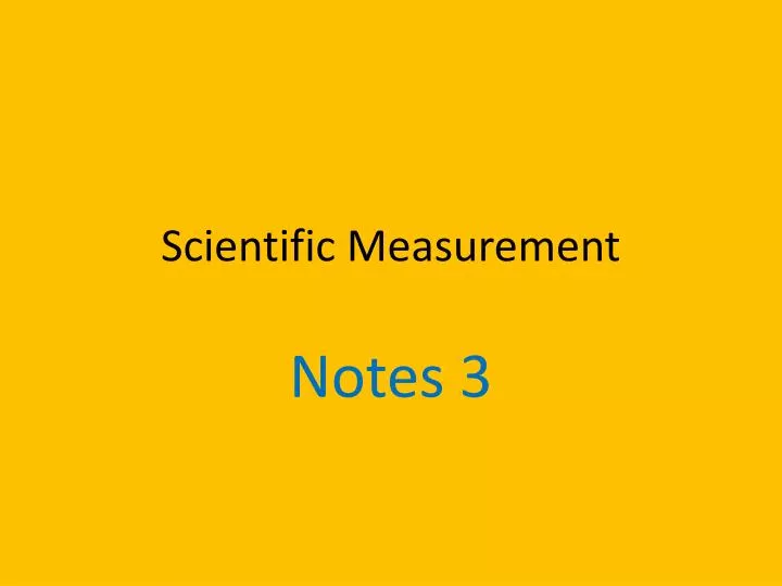 scientific measurement