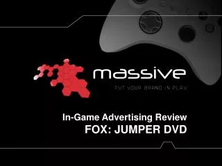 In-Game Advertising Review FOX: JUMPER DVD