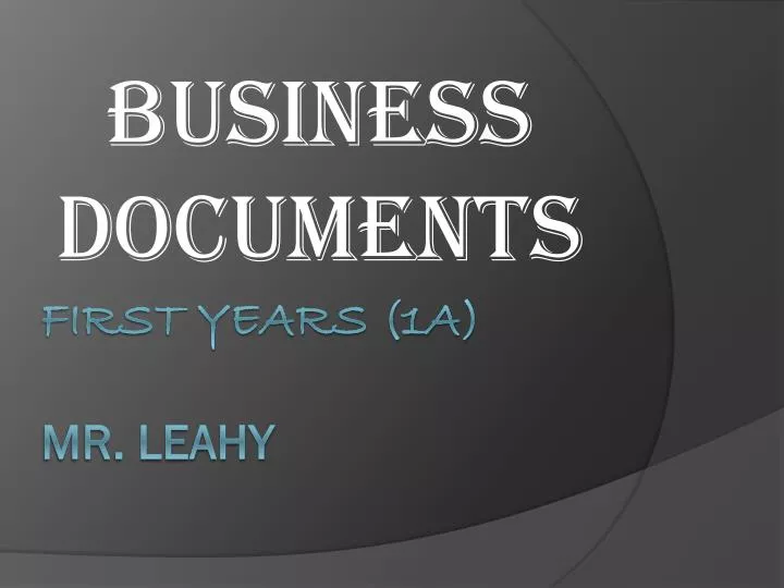business documents