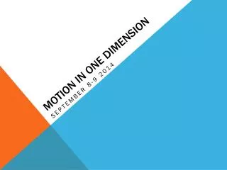 MOTION in ONE DIMENSION