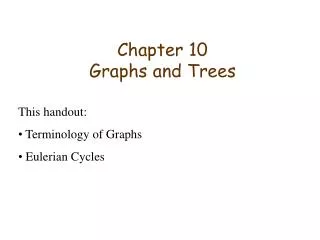 Chapter 10 Graphs and Trees