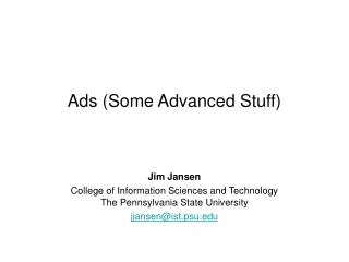 Ads (Some Advanced Stuff)