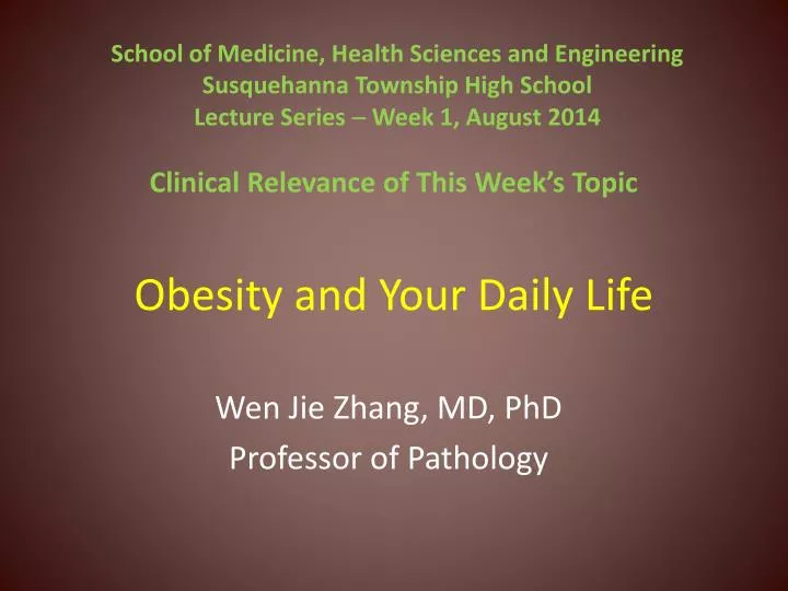obesity and your daily life