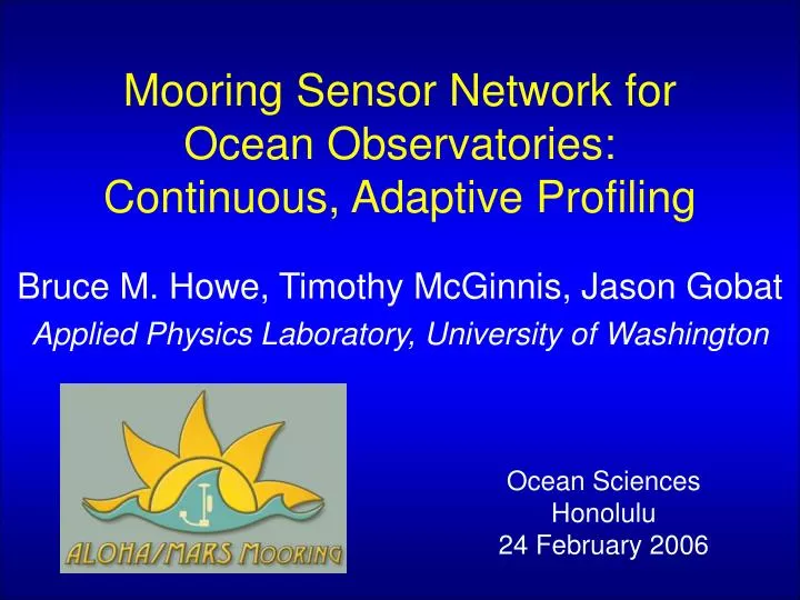 mooring sensor network for ocean observatories continuous adaptive profiling