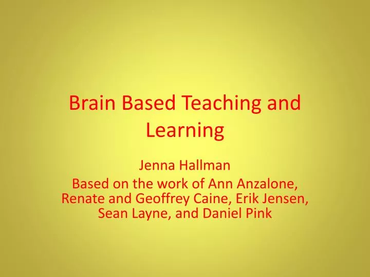 brain based teaching and learning