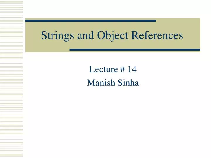 strings and object references